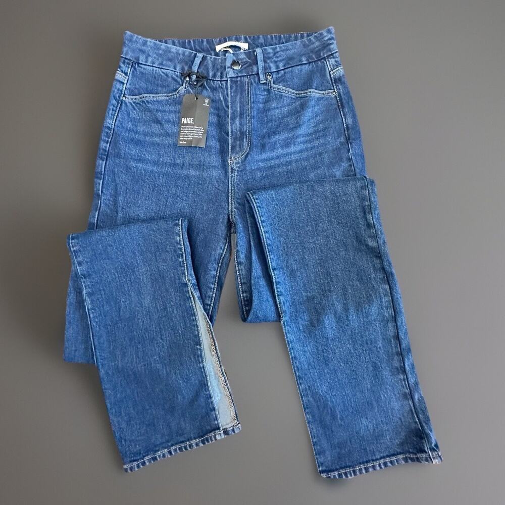NWT Paige Genevieve Jeans Size 29 Dark Wash High Rise Flare Denim Made in USA